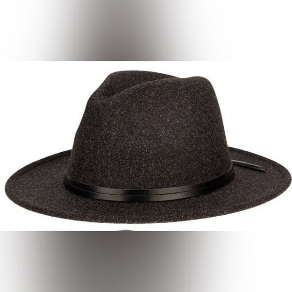 New San Diego Hat Company Black Felt Fedora Hat Four Buttons